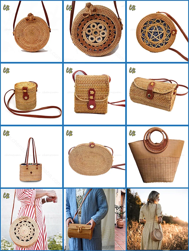 handwoven rattan bag