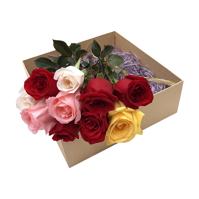 custom luxury rose candy paper flower box gift box with