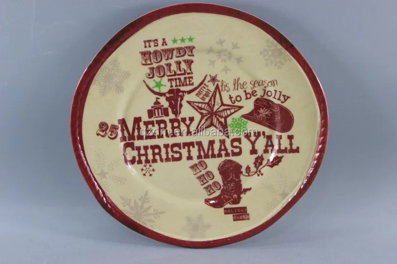 Rustic Melamine X'mas plate Melamine Strong plate
