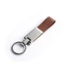 custom brown PU leather metal key chain wholesale