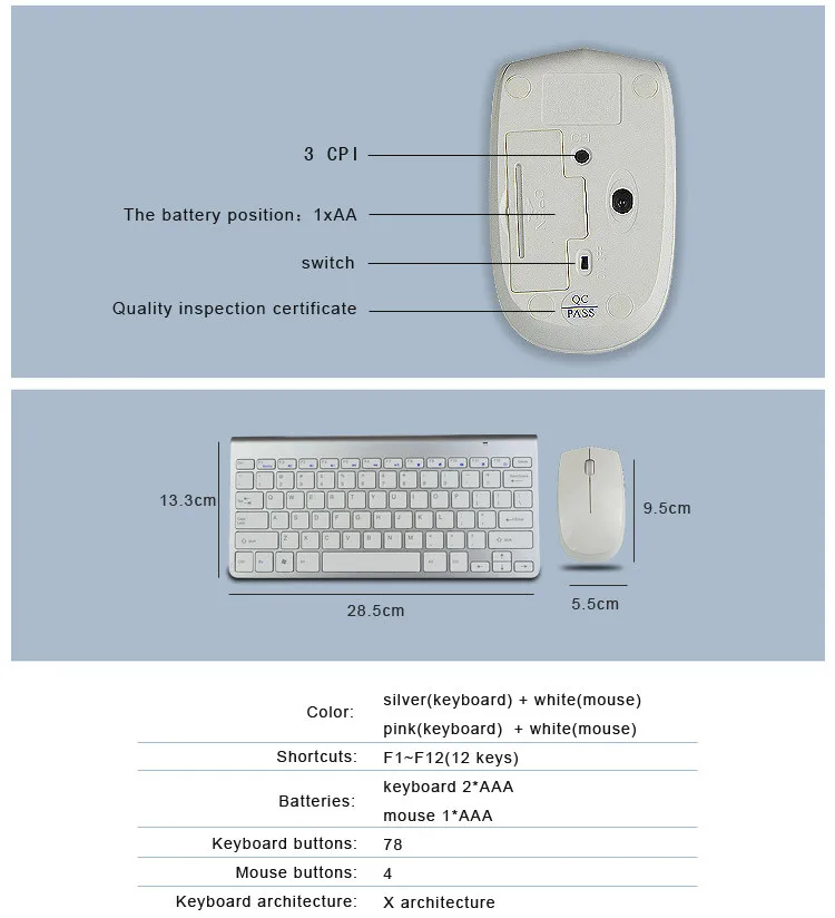 Silver and golden color wireless mouse and keyboard combo for Apple