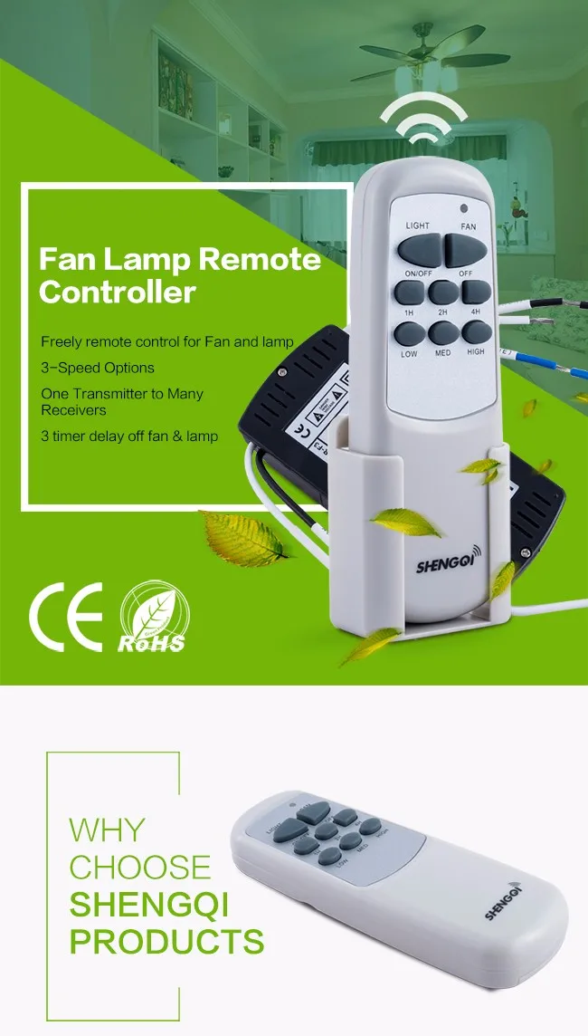 Ceiling Fan Light Lamp Controller Wireless Remote Speed Control Receiver Kit D 