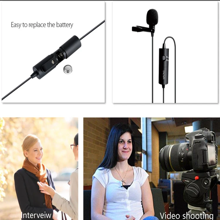 3.5mm Trrs Jack On Camera 236 Inches Long Cord Microphone For Dslr