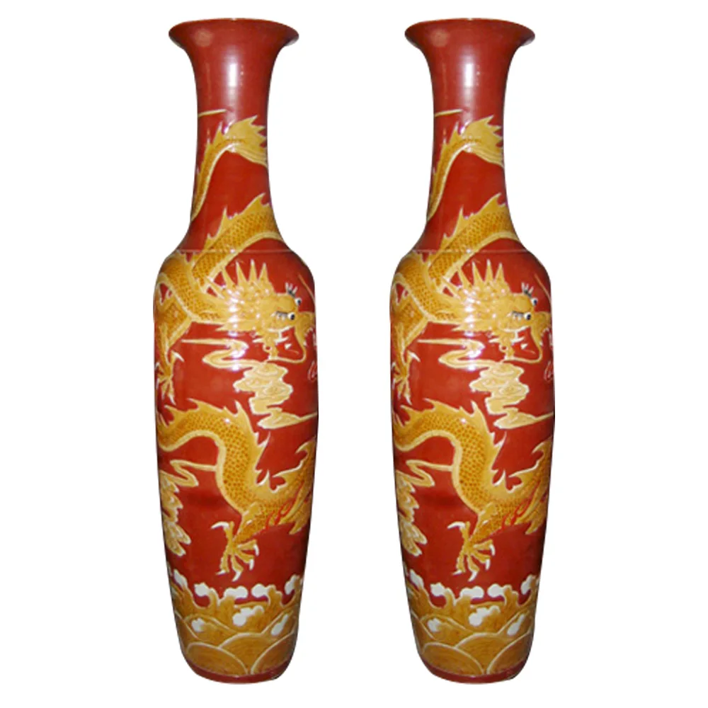 Große chinesische Deckelvase Vase Porzellan rot glasiert China RK217 