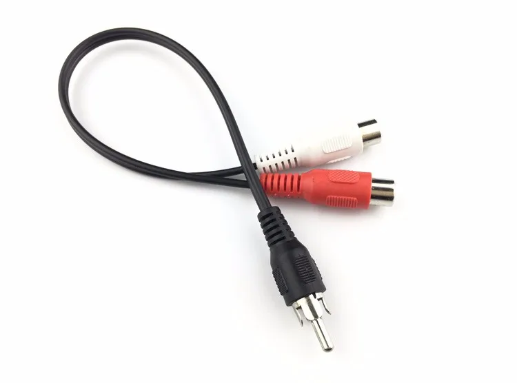 20cm 1 Rca Male To 2 Rca Female Audio Adapter Y Splitter Cable Support