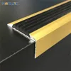 decorative anodize matt gold screw type L shape aluminum profile anti-slip stair nosings
