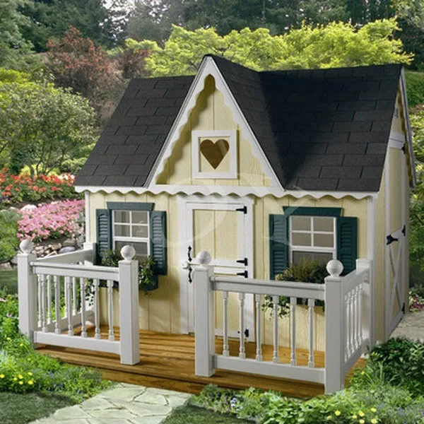 small wooden outdoor playhouse