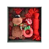 30*28*8.6cm red dog molar rope cute christmas pet dog plush toy
