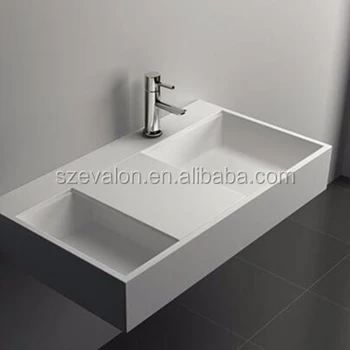 Molded Free Flow Single Washplane Basin Wall Hung Resin Basin Sink Buy Deep Basin Sink Wall Hanging Bathroom Sinks Resin Stone Wash Basin Product On