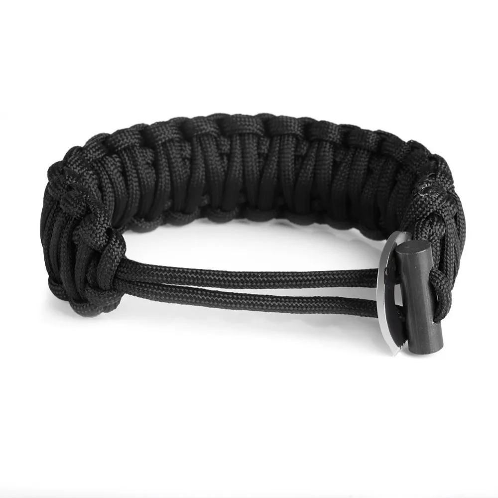 Adjustable Size Survival Stainless Steel Buckle Paracord Bracelet Rope