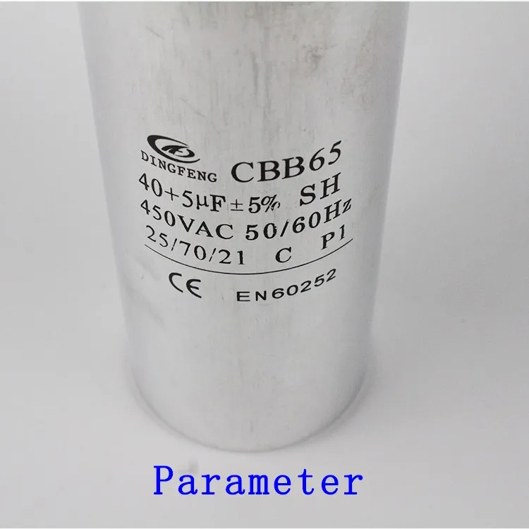 Cbb65 Aluminum Sh Capacitor 40/70/21 Air Conditioner Dual Capacitor