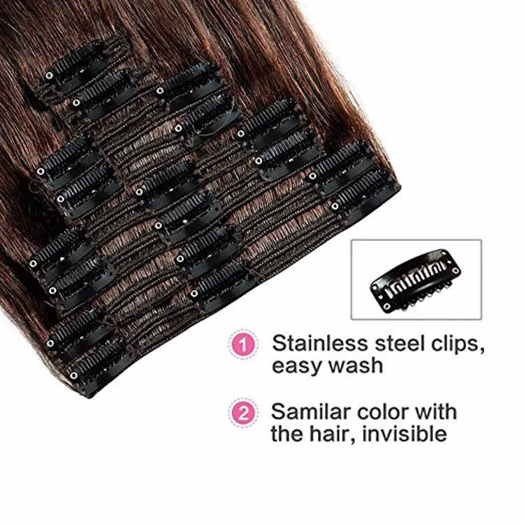 Straight Shoulder Length Hair Style Hair Talk Extensions 24 Inch Clip