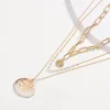 Zooying shell pendant necklace layer pearl jewelry necklace