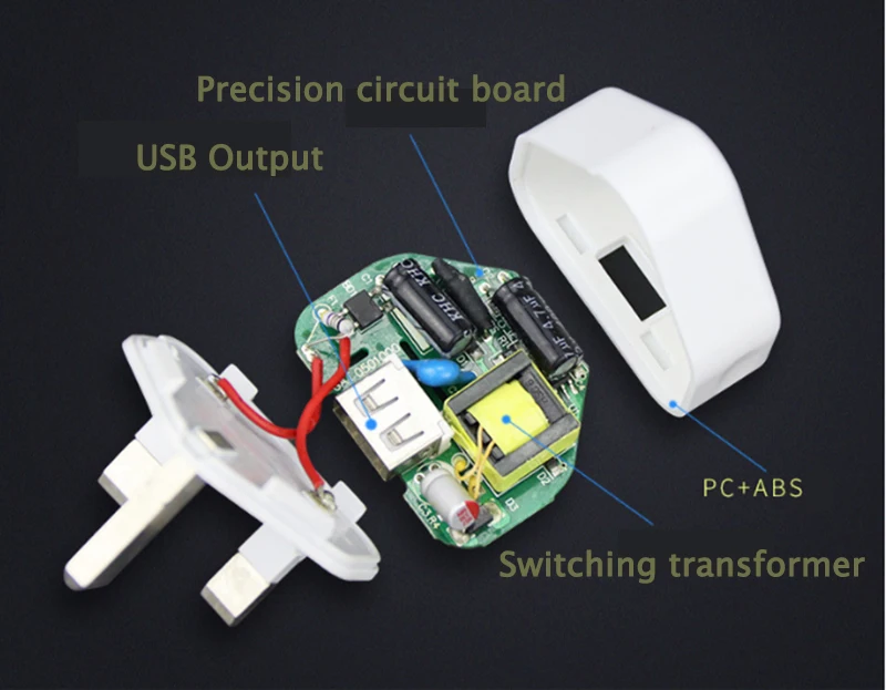 True CE Certified UK 3Pin USB AC Mains Power Wall Charger Plug Adapter