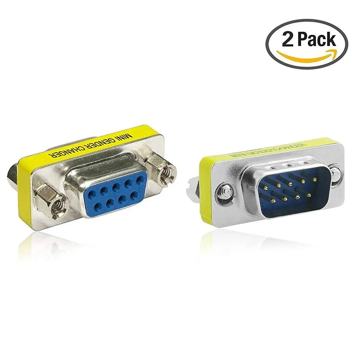 Top-Longer Data 9 Pin 2 Male to Male 2 Female to Female Serial RS232 Gender Changer Adapter Pack of 4