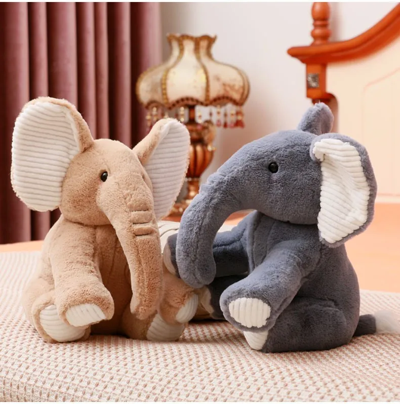 Free Shipping 25cm Stuffed Sitting Elephant Plush Toy Animal Shaped