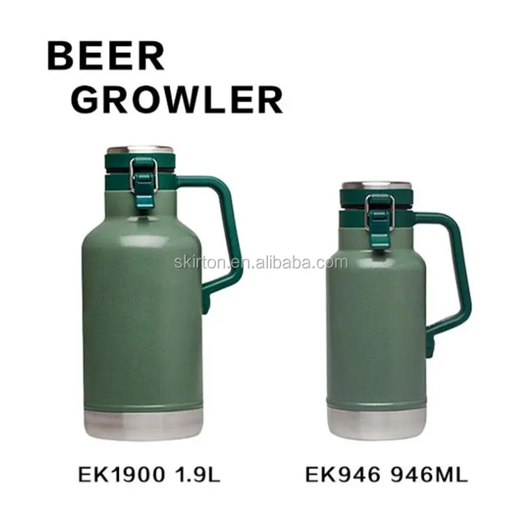 Classic Easypour Beer Growler 64oz With Handle Double Walled Stainless Steel Vacuum Buy