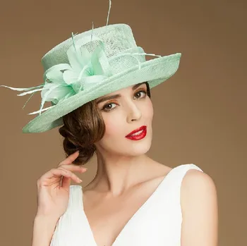 High Quality Wedding Dress Hats With Flower Women Sinamay Fancy High Quality Wedding Dress Hats With Flower Women Sinamay Fancy Church For