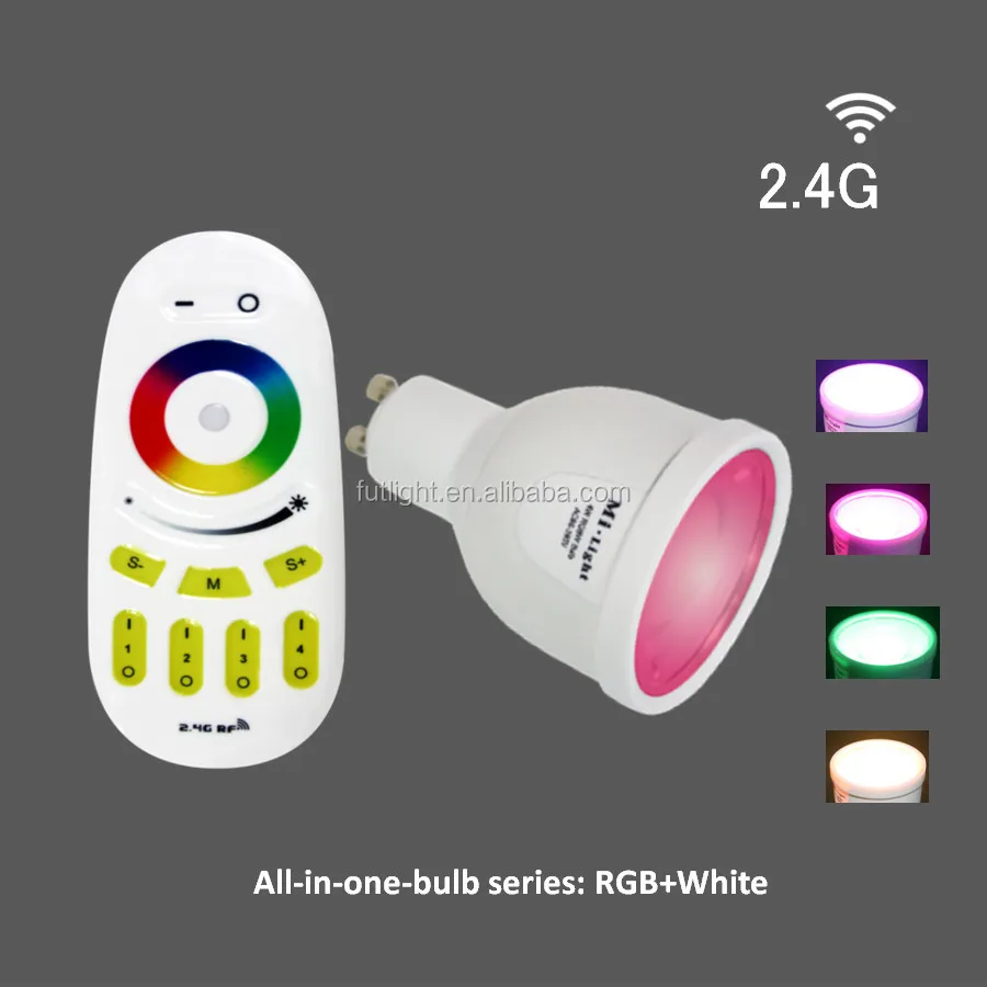 Ac86-265v Zigbee Gu10 Rgbw Light Lamp,Multicolor Warm White Dimmable Gu10 Spotlight By Smartphone App Control