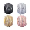 Micro Pave CZ Big Hole Beads Spacer Bead Metal Charms for Jewelry Bracelet Making DIY Bracelets