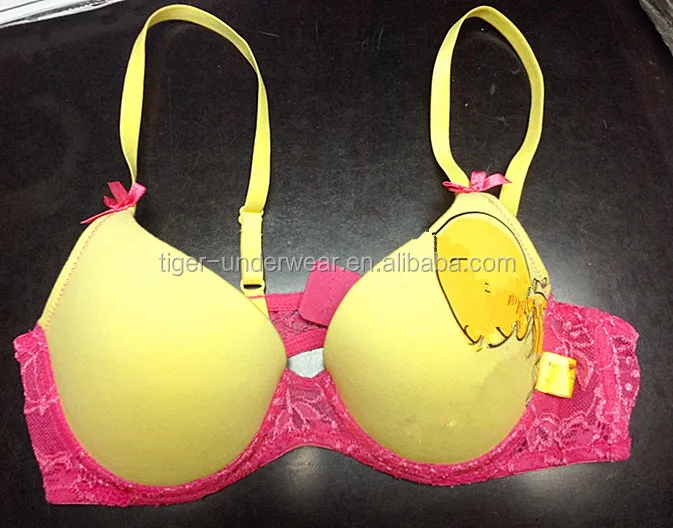 OEM CUTE Young Girls teen yellow cotton Cartoon beautiful bra sexy bra