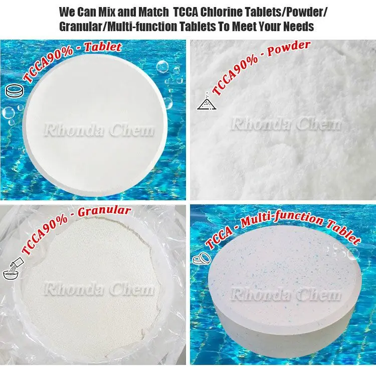 alt= Multifunction   tcca 90% chemicals for swimming pool 