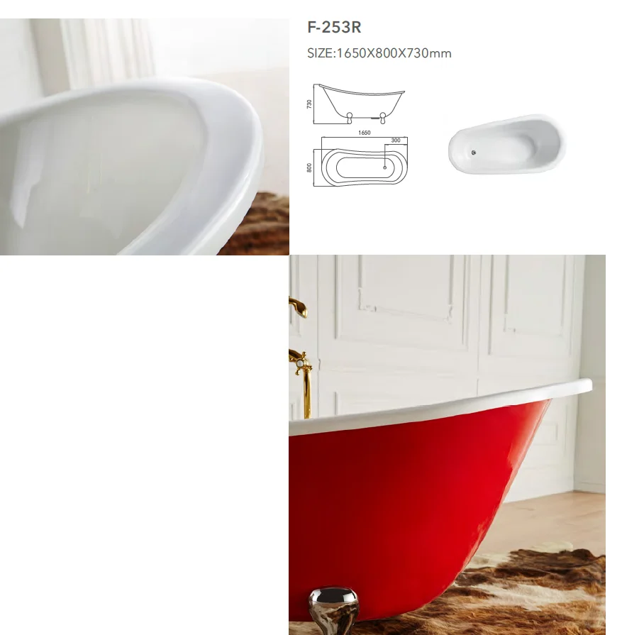 Joyee Plastic Adult Bath Tub Mini Plastic Bathtub Fiberglass Claw Foot