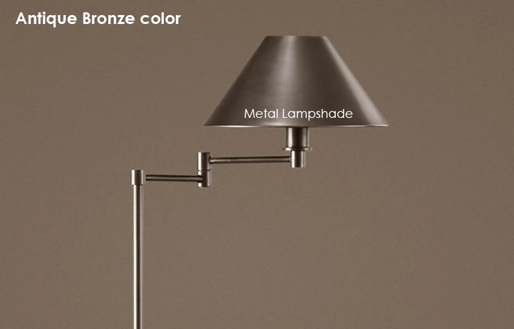 Retro and Antique Decorative Bronze Aluminum Metal Designer Fold Floor Lamp for bedroom