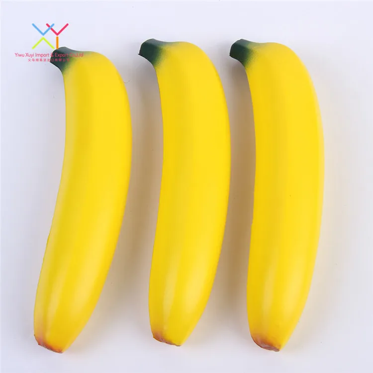 PU foam soft funny squeeze toy banana shape stress ball promotional gifts