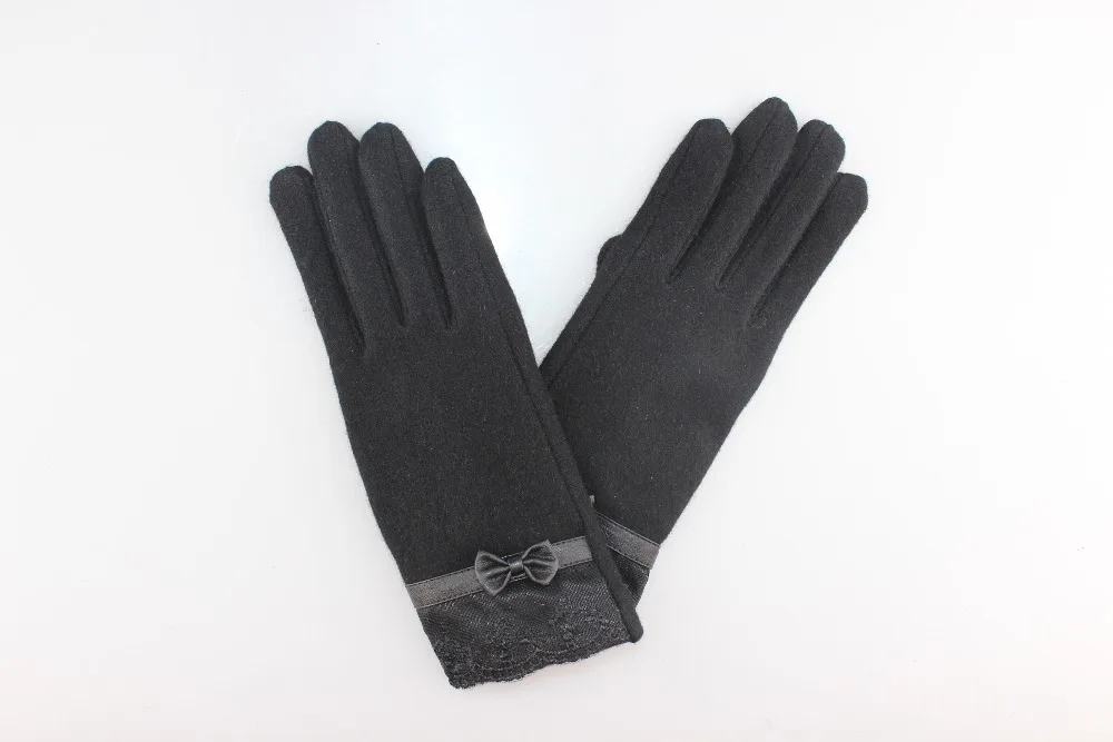 Black wool touch gloves with very cheap price