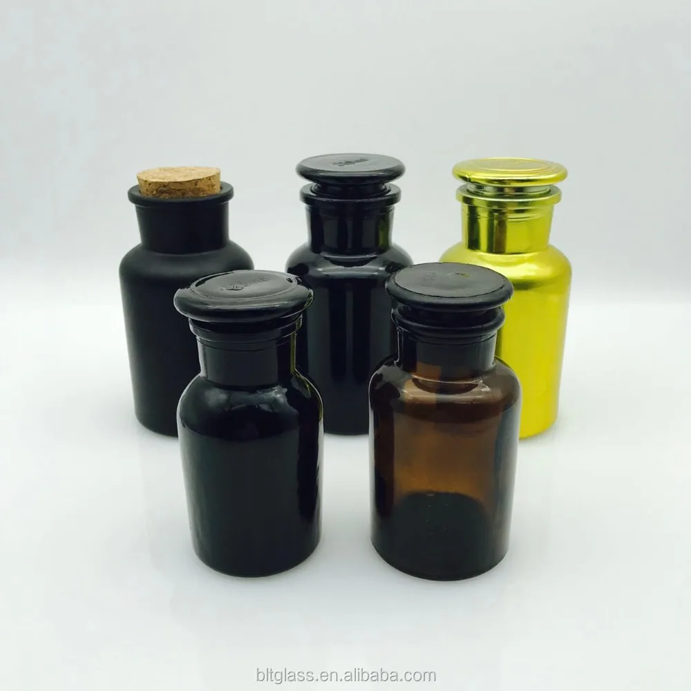 60ml 125ml 250ml Golden Matte Black Apothecary Glass Jar With Cap Buy