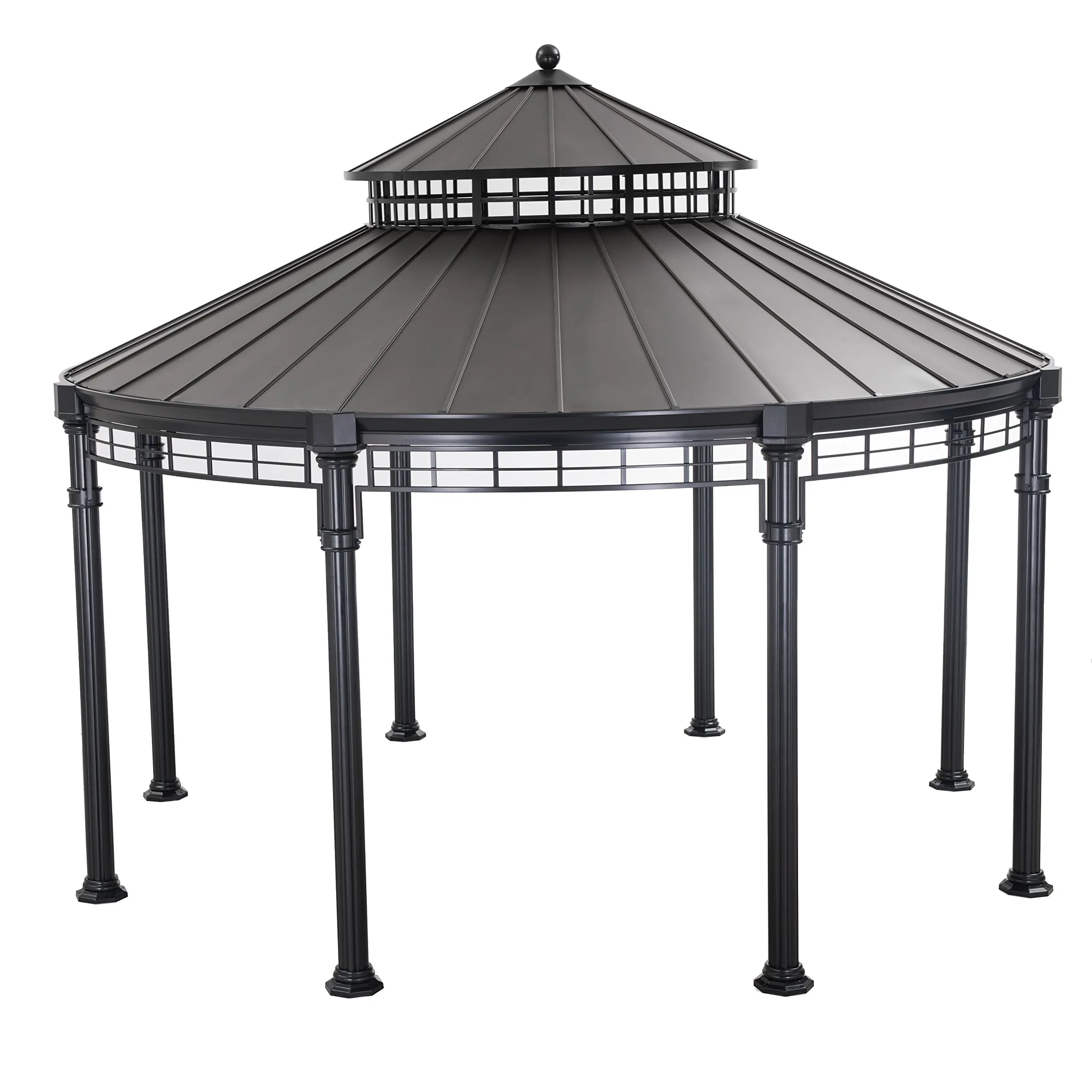 2 Tier 12x10 Gazebo Canopy Top Cover Replacement For Sunjoy L-GZ288PST ...