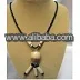 Cream Nut Bead Tassel Necklace - Kenya