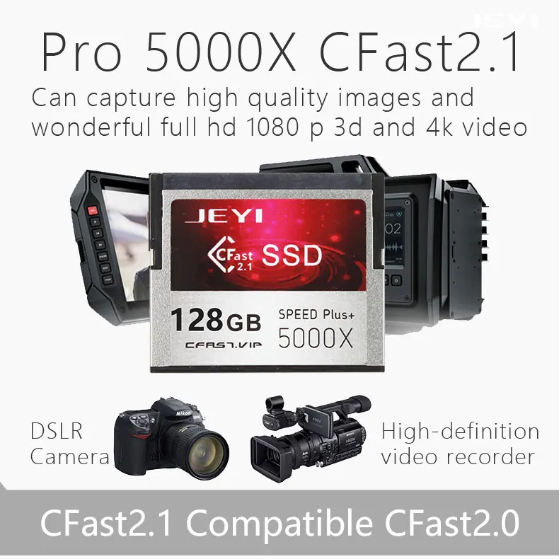 JEYI CFast particles digital video camera SSD 512G memory card SMI2246EN with SATA3 cache Industrial-grade military use CF2.0 - ANKUX.COM