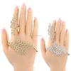PES fine Jewelry! zircon hand bracelet ring Punk leaf hand cuff punk palm Wedding(PES90-016)
