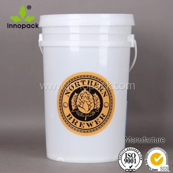 25 Litre White Plastic Epoxy Grout Bucket With Heat Transfer Printing