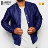 wholesale press stud placket mens nylon bomber jackets in navy