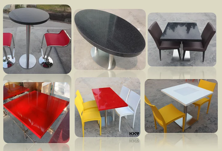 Özelleştirilmiş Akrilik Katı Yüzey Fast Food Restoran Masa Ve Sandalye
