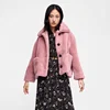 Faux Lamb Fur Jacket Black White Pink Gray Jacket Coat Short Pattern Winter Coat Spring Coat
