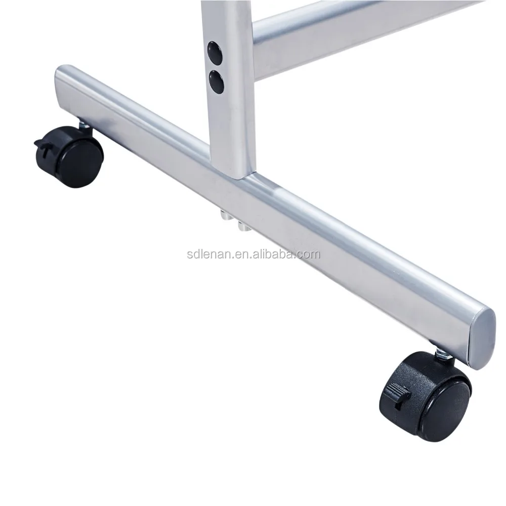 90x120cm Classroom Mobile Rolling Whiteboard Stand Office Double Sided Reversible Dry Erase