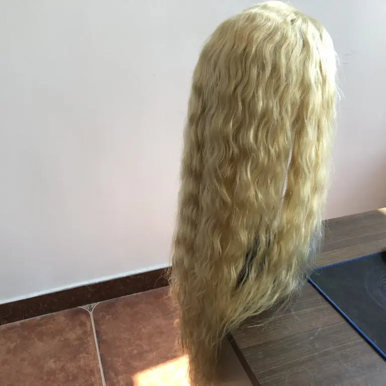 Wholesale 24inch 52 Long Hair Platinum Blonde 613 Indian Hair Wet