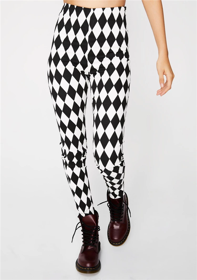 checkered stretch pants