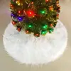 Creative White Plush Christmas Tree Skirts Fur Carpet Xmas Decoration New Year Home Decor Party Tree Skirts Diameter 78cm