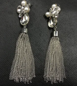 Modern Silver Tassel Earrings Jewelry 