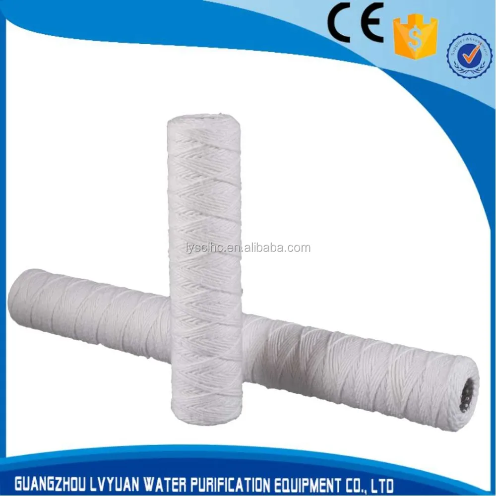 PP yarn / Glass fiber / Cotton string wound filter cartridge in water filters