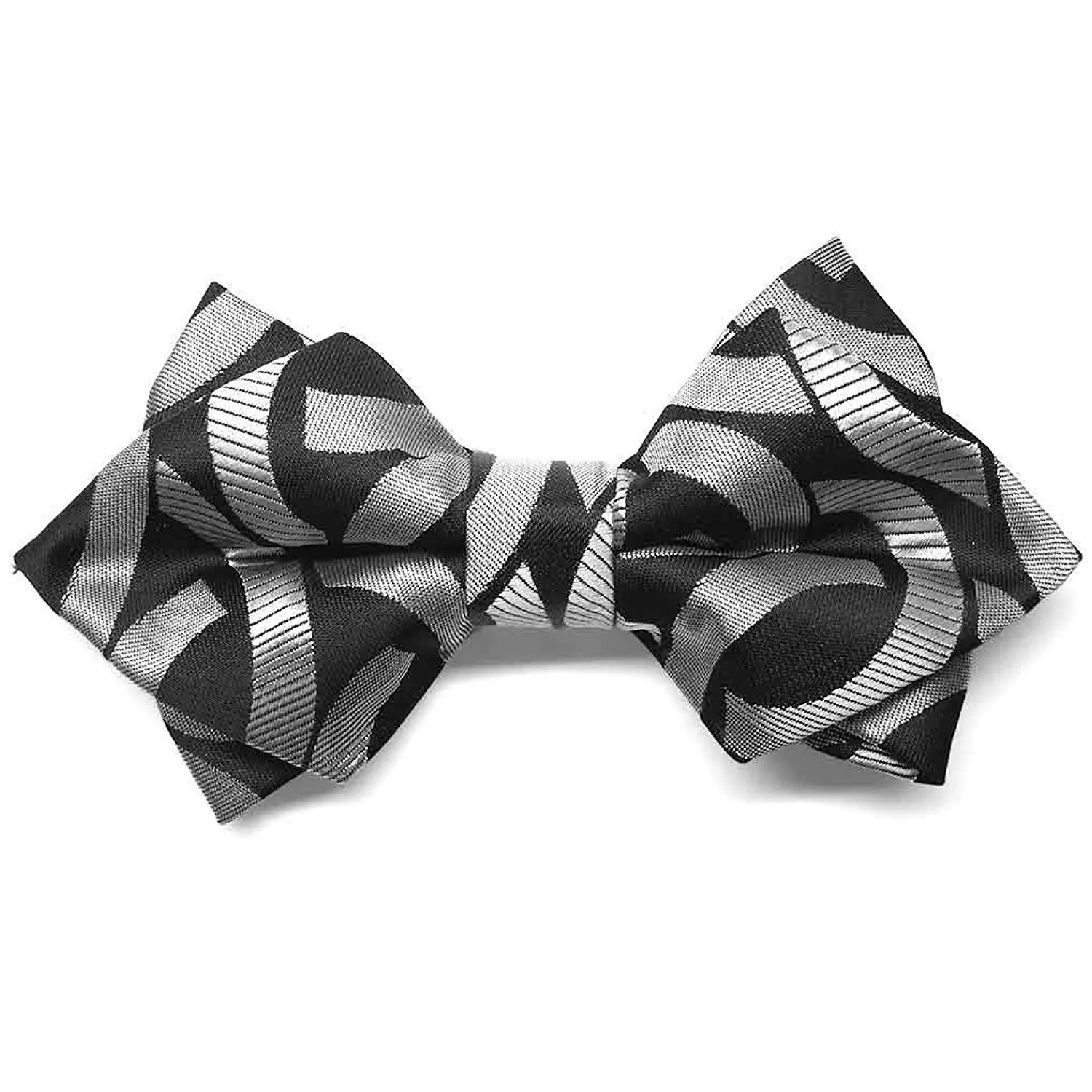 TieMart Red Henry Grain Pattern Band Collar Bow Tie