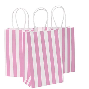 Lovely Pink Decorate Shopping Happy Birthday Gift Stripe Paper