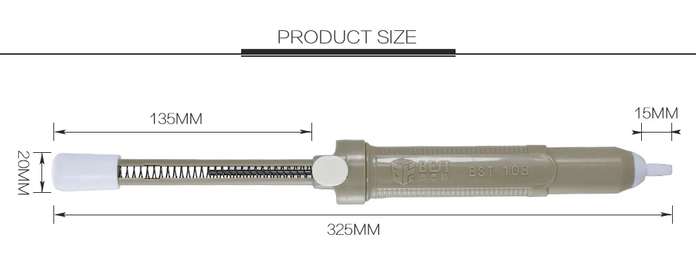 BEST 108 Factory Direct Sales Aluminum Metal Desoldering Pump Suction Tin Gun Removal Device Soldering Vacuum Sucker Pen