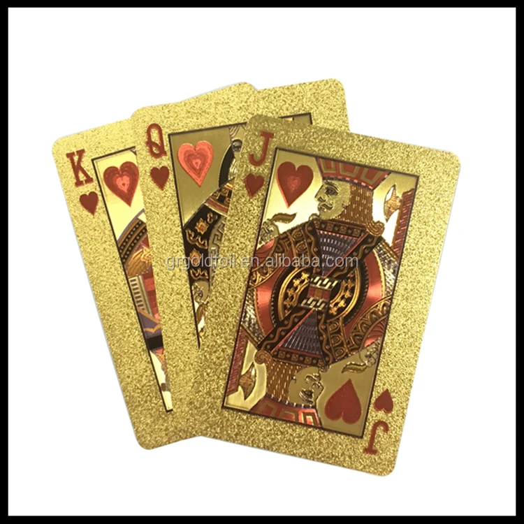 Cartas de pôquer de folha de ouro com padrão de sarja - Burj Al
