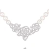 Modern multi chain design silver pearl necklace in bulk